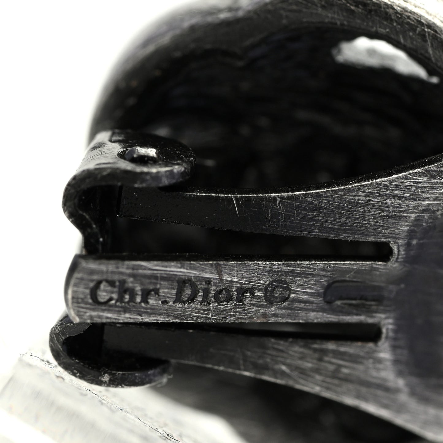 Crystal Flower Clip On Earrings Black