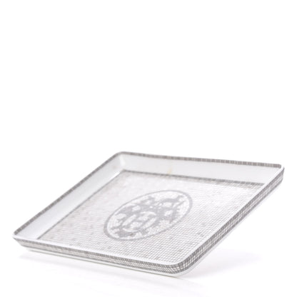 Hermes Porcelain Mosaique Au 24 Sushi Plate Platine 2 of 8