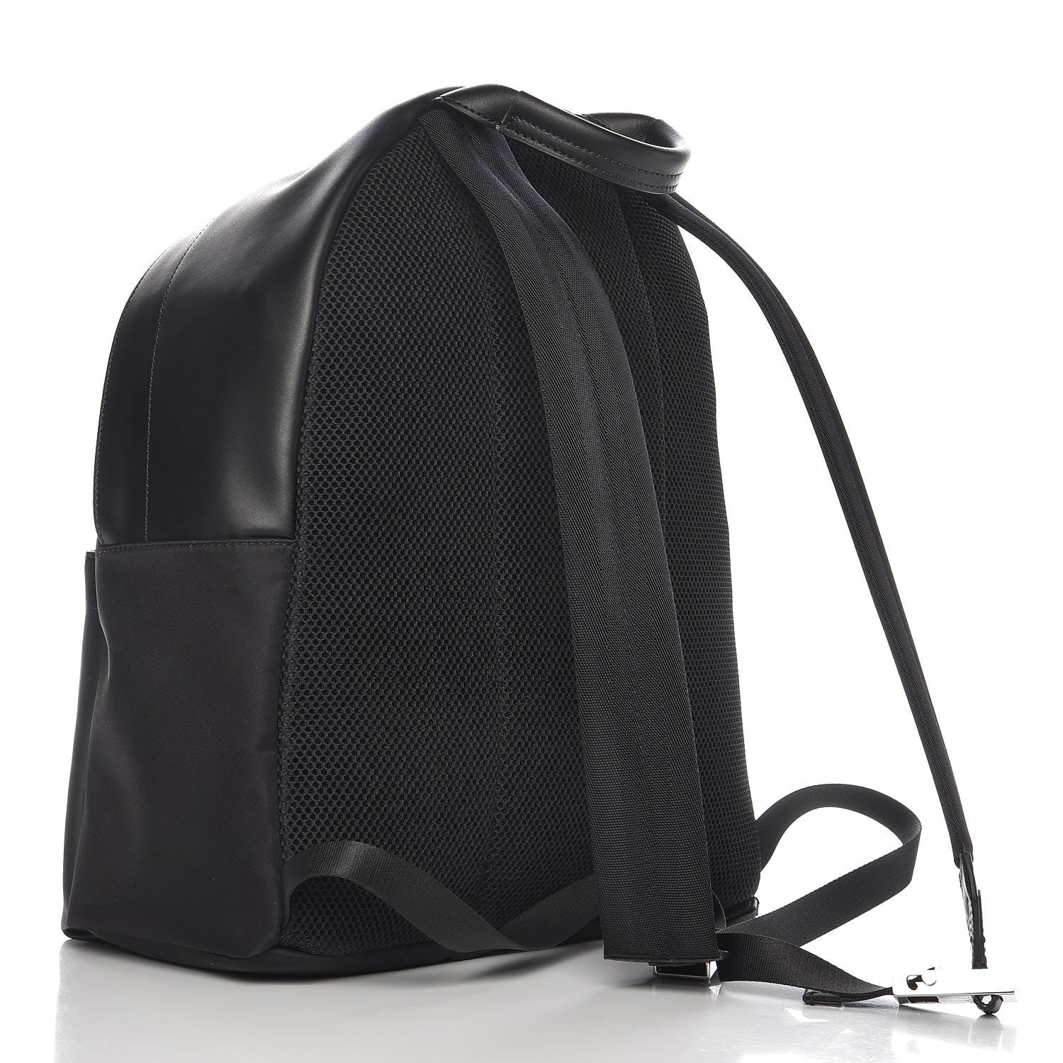 Fendi Nylon Vitello Liberty Vitello Dolce Monster Eyes Rounded Backpack Black Sunflower 3 of 7