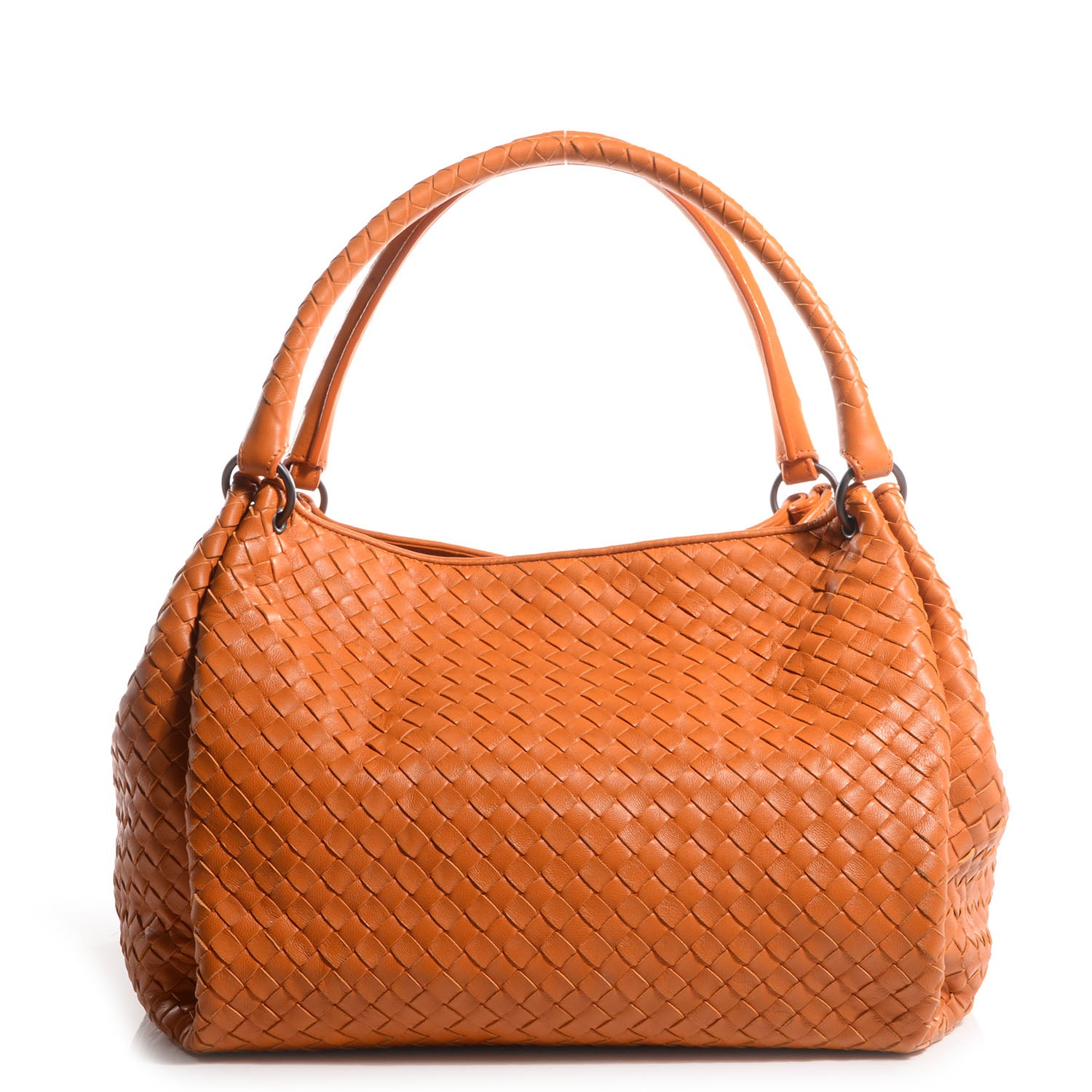 Bottega Veneta Nappa Intrecciato Woven Double Strap Parachute Tote Tangerine 1 of 8