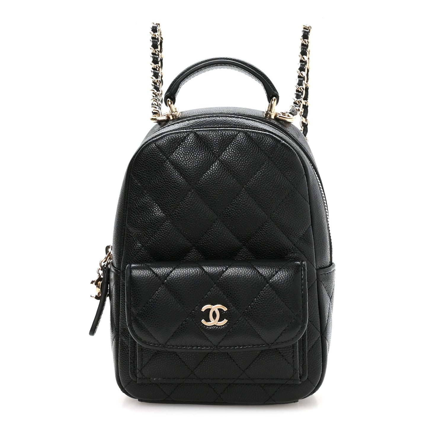 Caviar Quilted CC Mini Classic Backpack Black