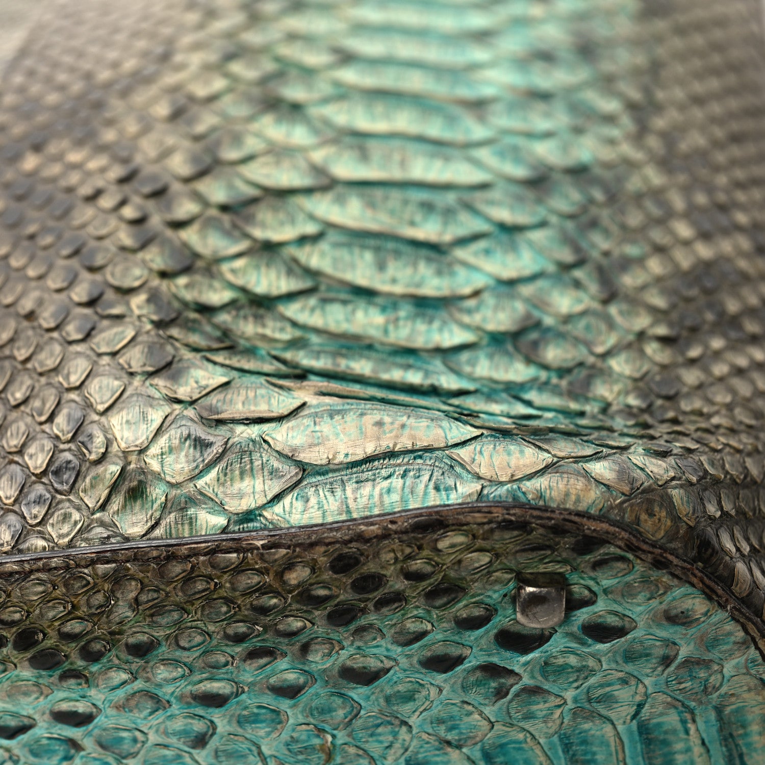 Salvatore Ferragamo Snakeskin Degrade Gancio Top Handle Tote Blue Multicolor 11 of 12