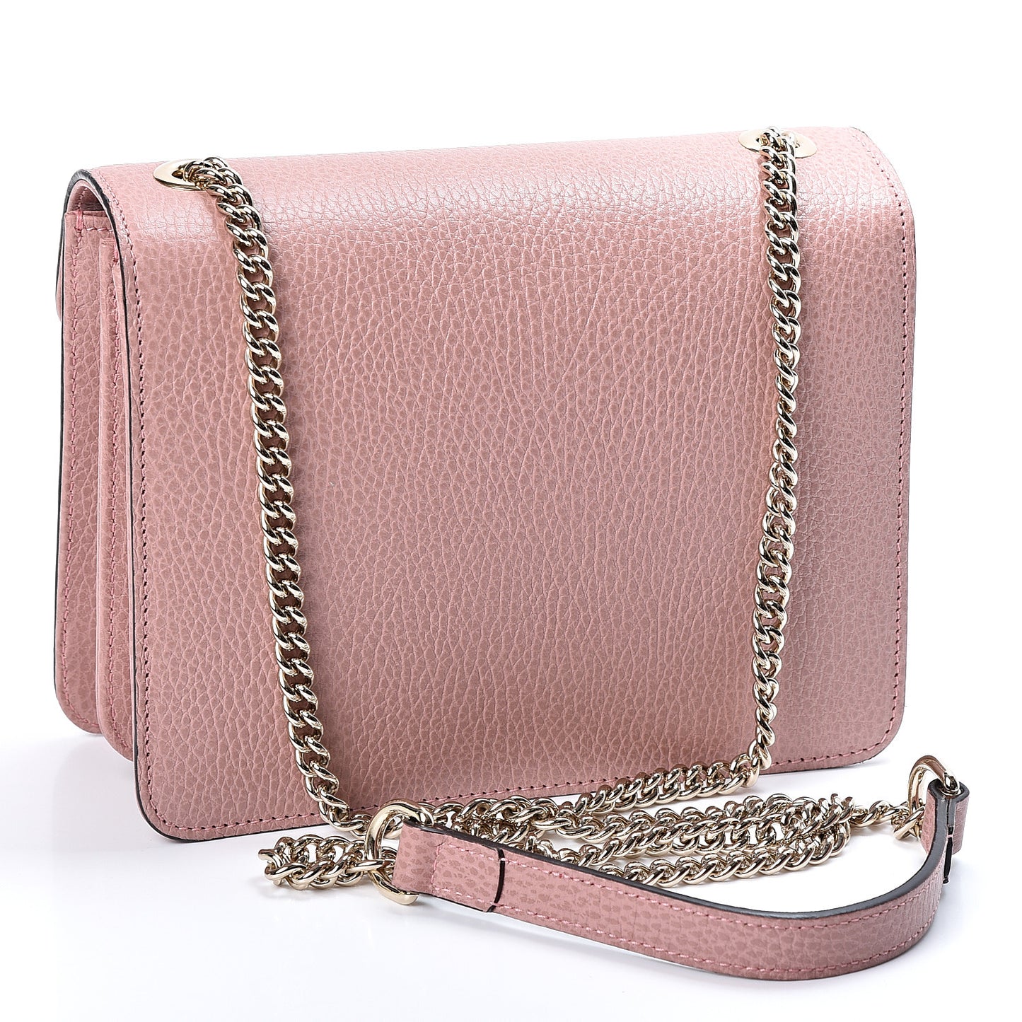 Dollar Calfskin Small Interlocking G Shoulder Bag Soft Pink