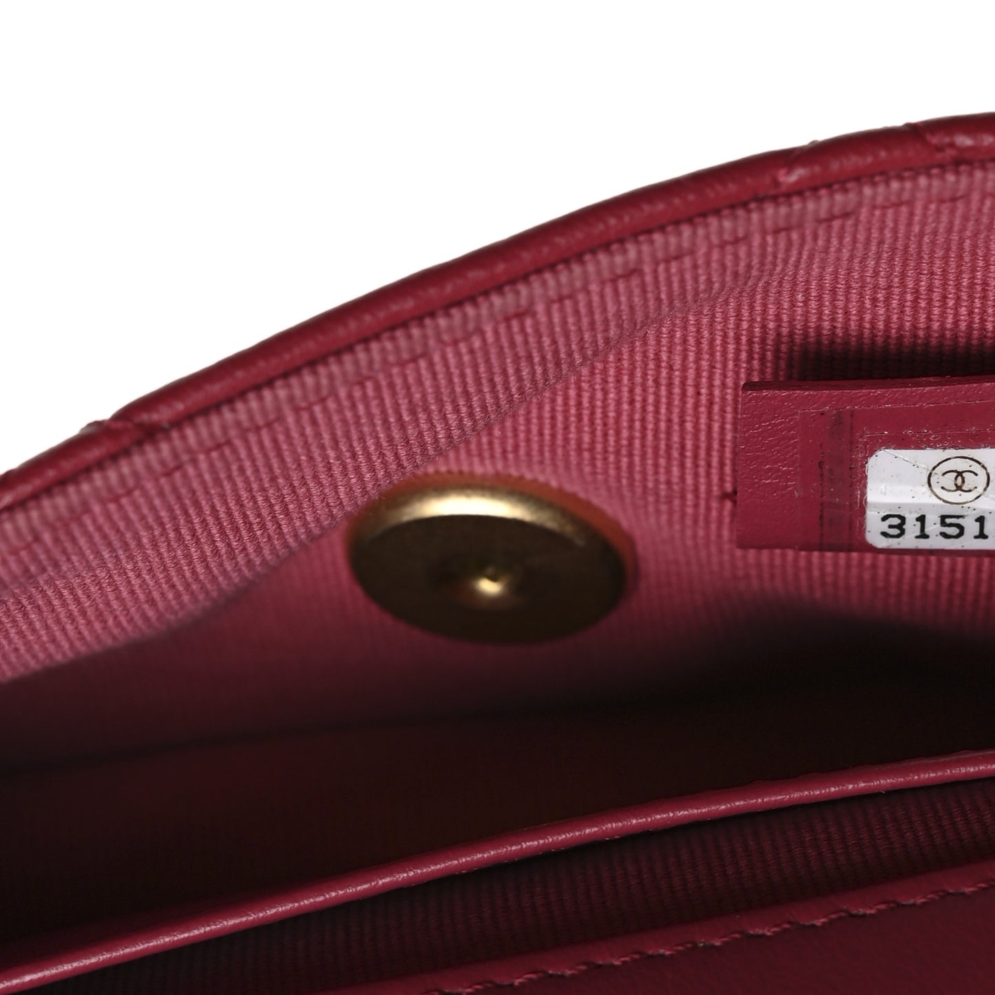 Calfskin Quilted Lady Handle Flap Card Holder With Chain Dark Pink