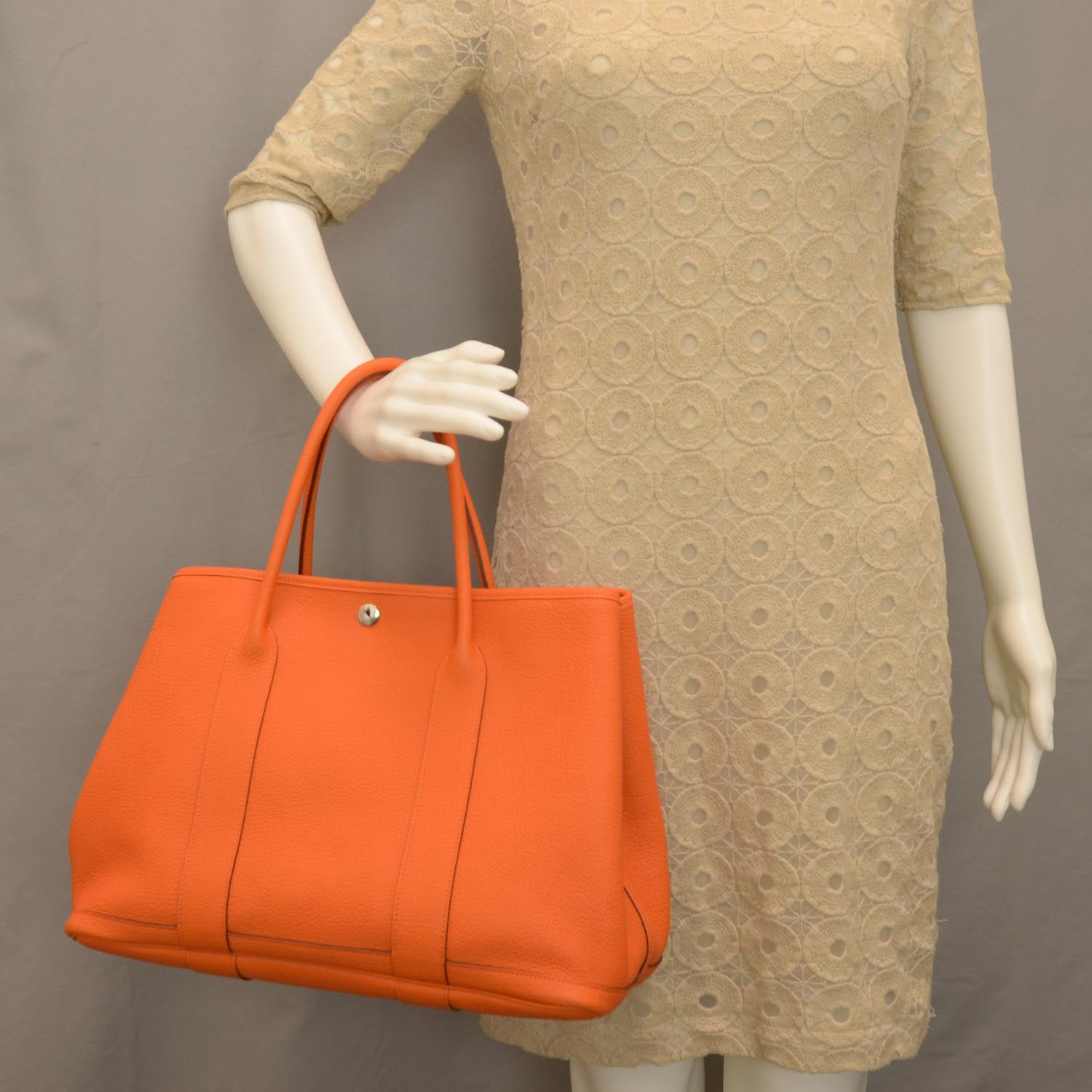 Hermes Veau Negonda Garden Party Tote 36 Orange 2 of 7