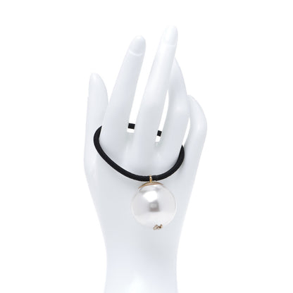 Chanel Pearl CC Hair Tie Black White 2 of 5