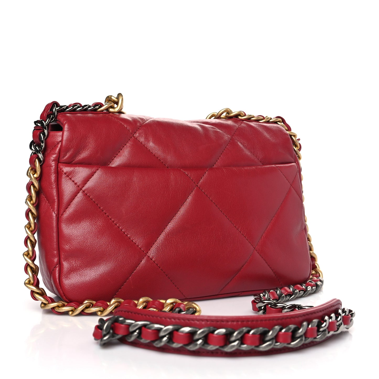 Goatskin Quilted Chanel 19 Flap Red