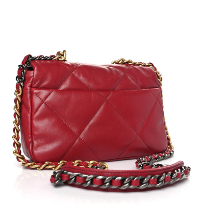 Chanel Goatskin Quilted Chanel 19 Flap Red 3 of 9