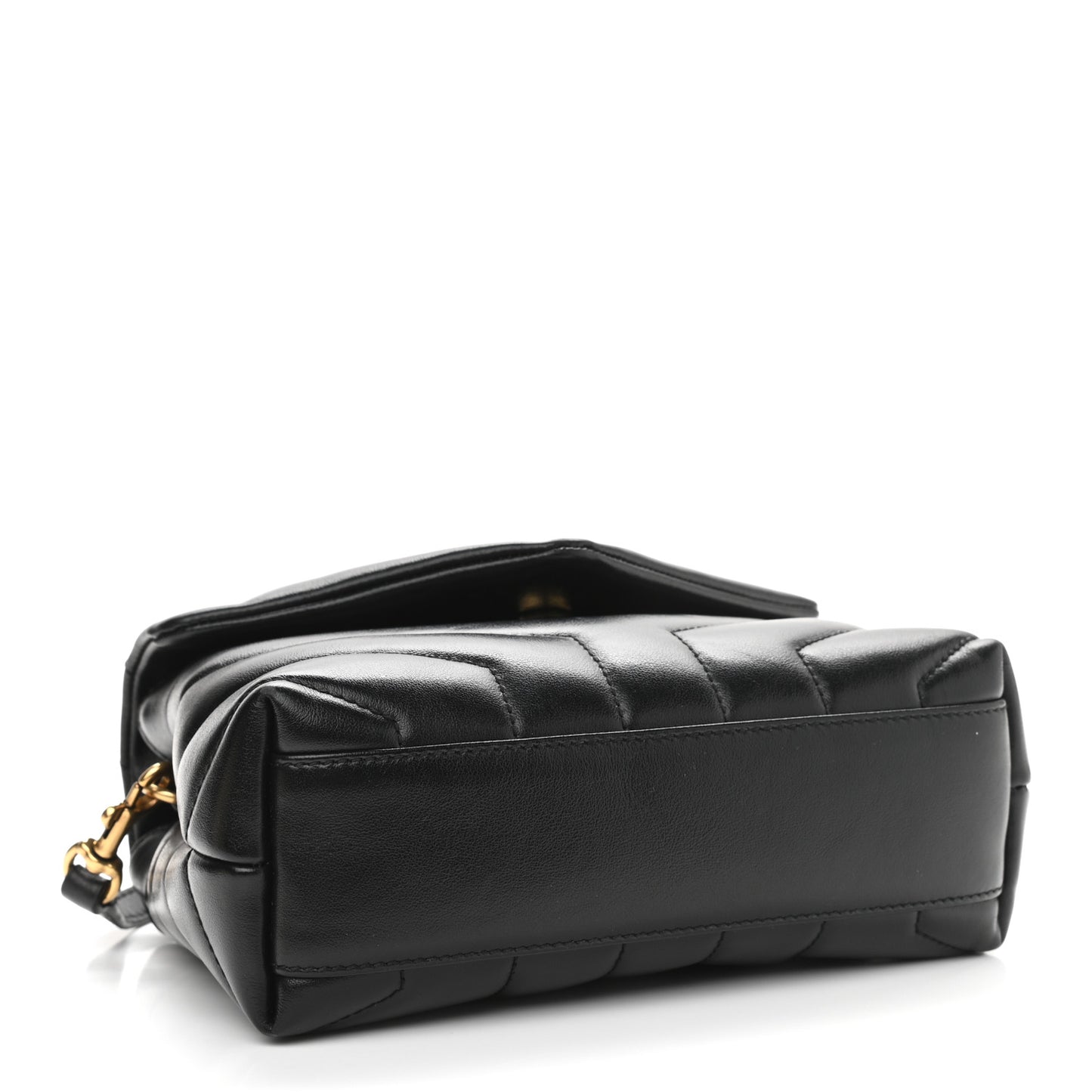 Calfskin Y Quilted Monogram Toy Loulou Crossbody Bag Black