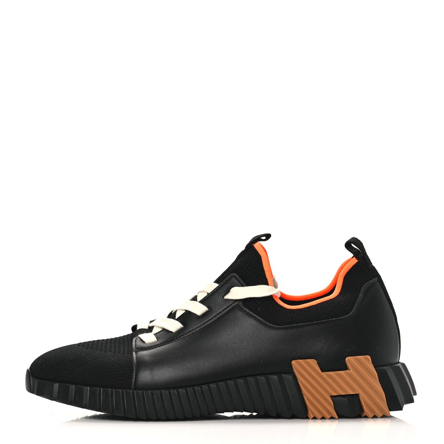 Knit Calfskin Mens Depart Sneakers 43 Black
