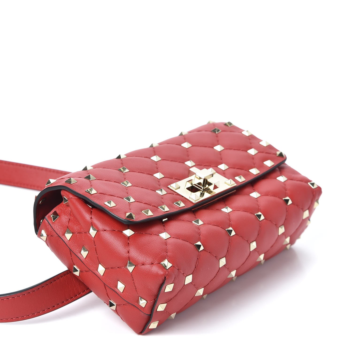 Valentino Garavani Nappa Rockstud Spike Belt Bag Rouge Pur 3 of 9