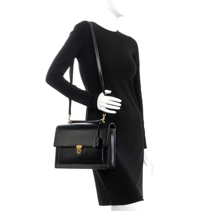 Saint Laurent Calfskin Large Highschool Satchel Black 2 of 10