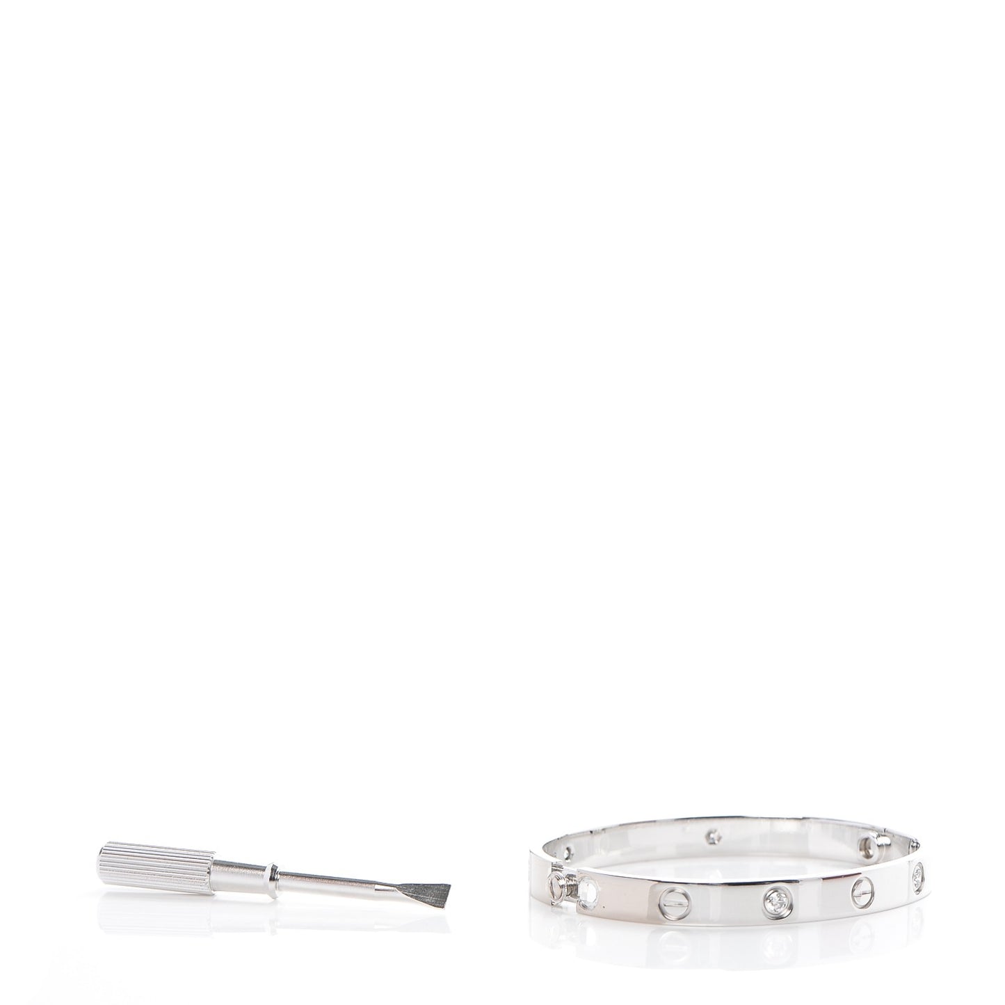 18K White Gold 4 Diamond LOVE Bracelet 16