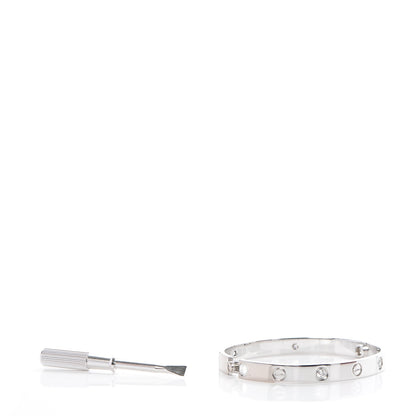 Cartier 18K White Gold 4 Diamond LOVE Bracelet 16 7 of 8