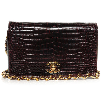 Chanel Crocodile Evening Flap Bordeaux 1 of 7