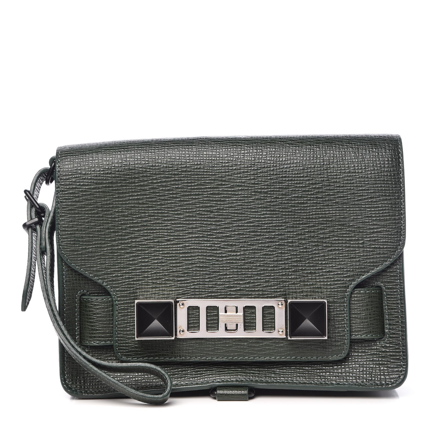 Proenza Schouler New Linosa PS11 Wristlet Clutch Verde Bottiglia 1 of 10