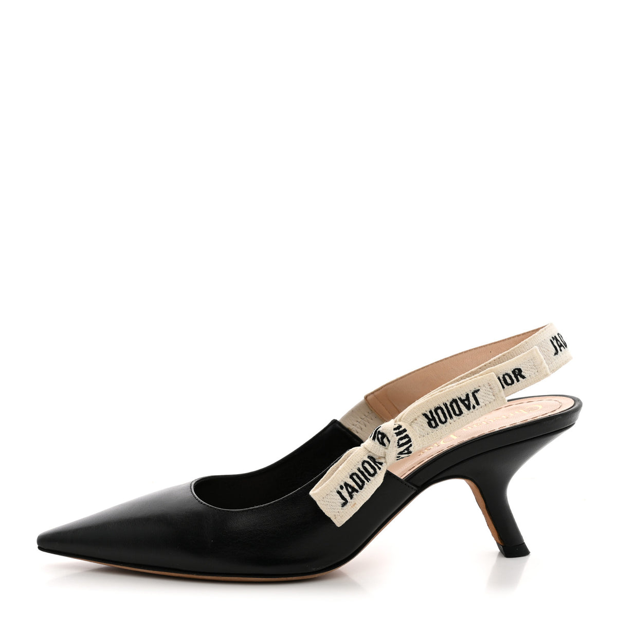 Lambskin Ribbon J'Adior Slingback 65mm Pumps 37.5 Black