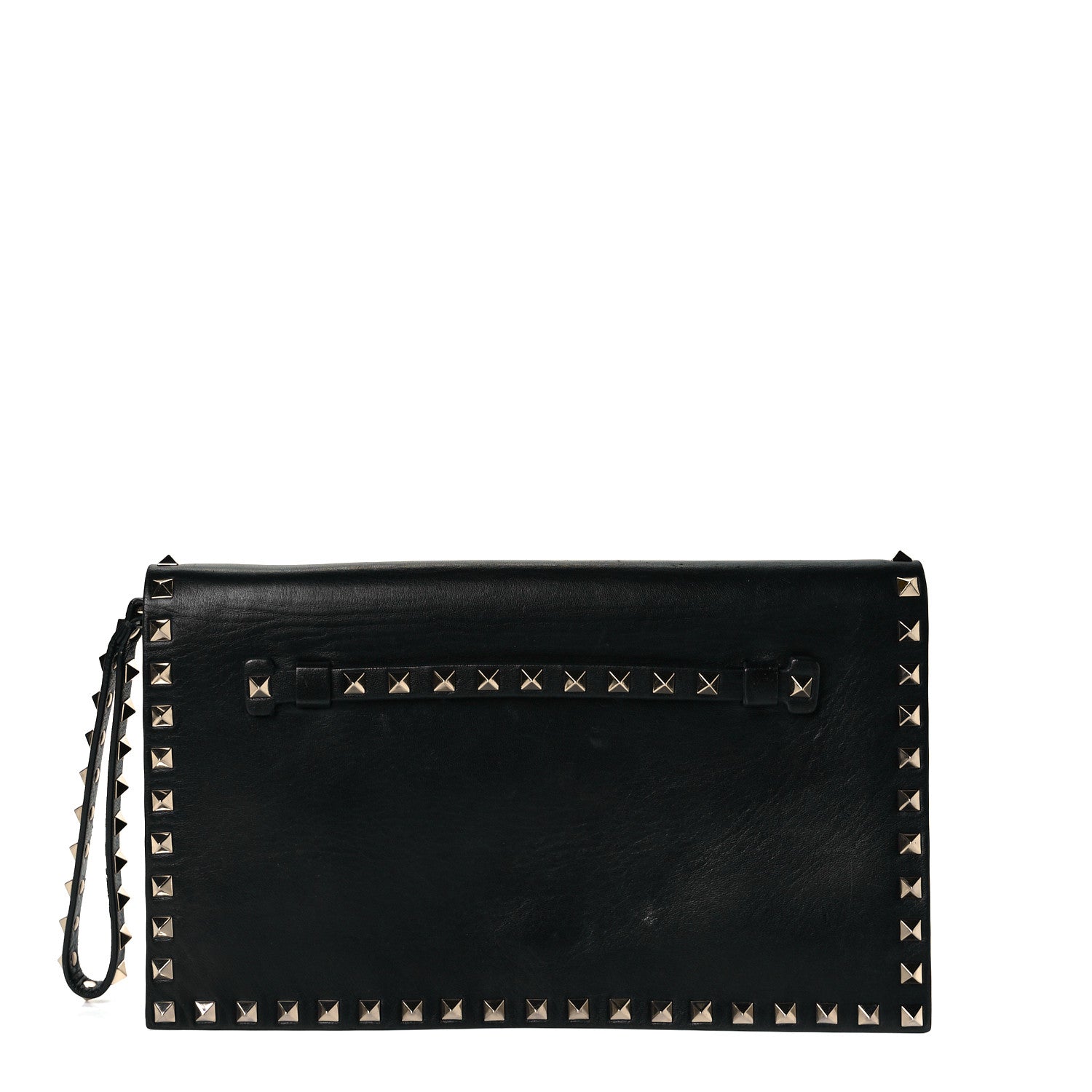 Valentino Garavani Nappa Rockstud Wristlet Clutch Black 1 of 8