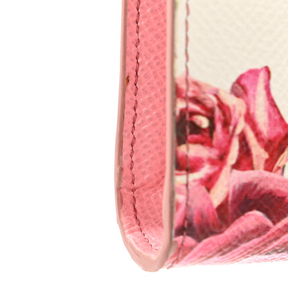 Dolce & Gabbana Dauphine Floral Print Wallet On Chain White Pink 13 of 14