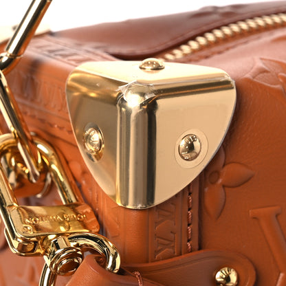 Louis Vuitton Calfskin Debossed Monogram Side Trunk Tan 10 of 11