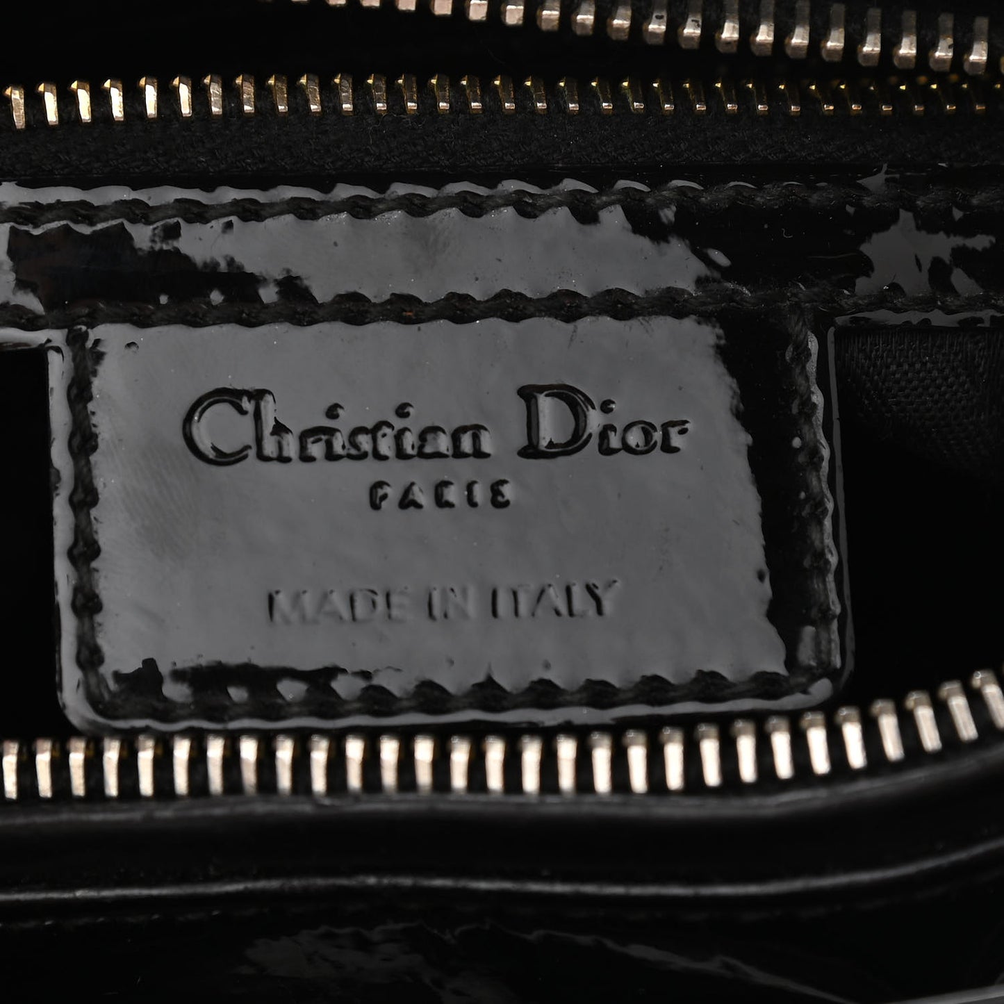 Patent Cannage Medium Lady Dior Black