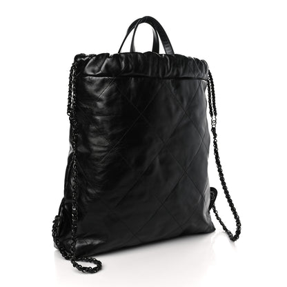 Chanel Shiny Calfskin Quilted Chanel 22 Backpack So Black 3 of 9