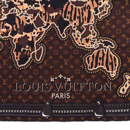 Louis Vuitton Silk Monogram LV World Square Scarf Brown 2 of 3