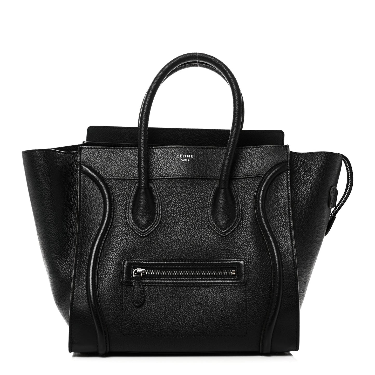 Drummed Calfskin Mini Luggage Black