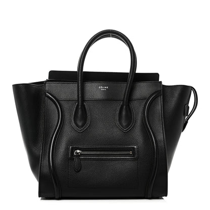 Celine Drummed Calfskin Mini Luggage Black 1 of 9