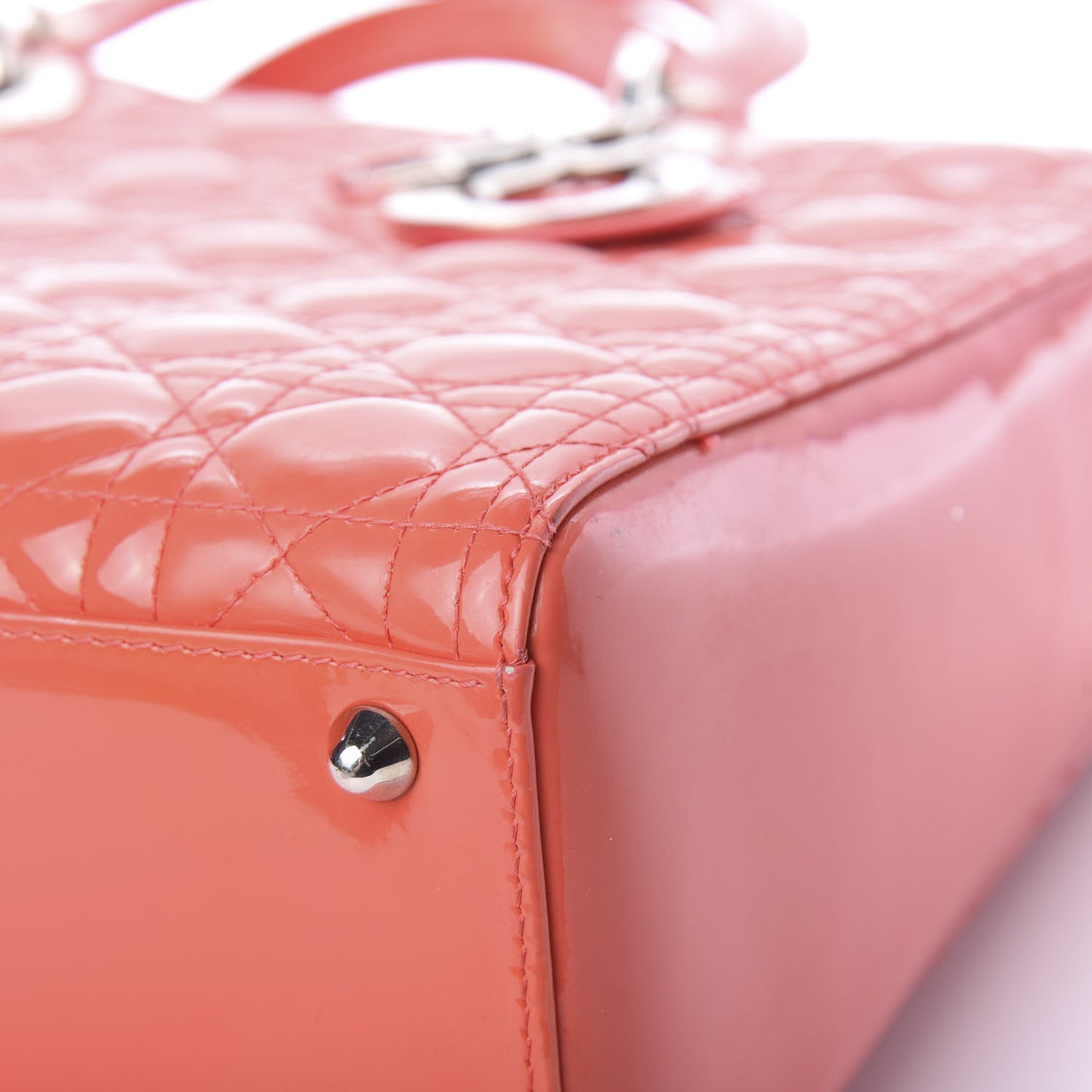 Patent Cannage Large Lady Dior Light Coral