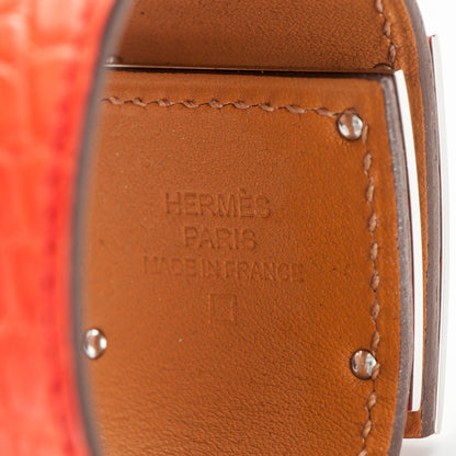 Hermes Matte Alligator Kelly Dog Cuff Orange Poppy 4 of 5