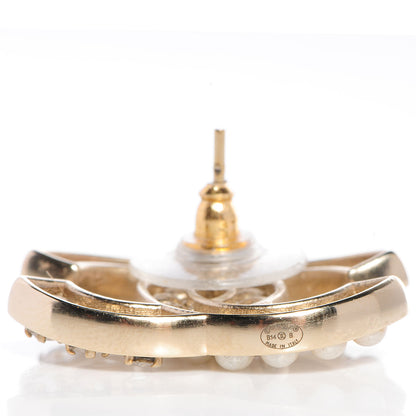 Chanel Pearl Crystal CC Earrings Gold 5 of 6