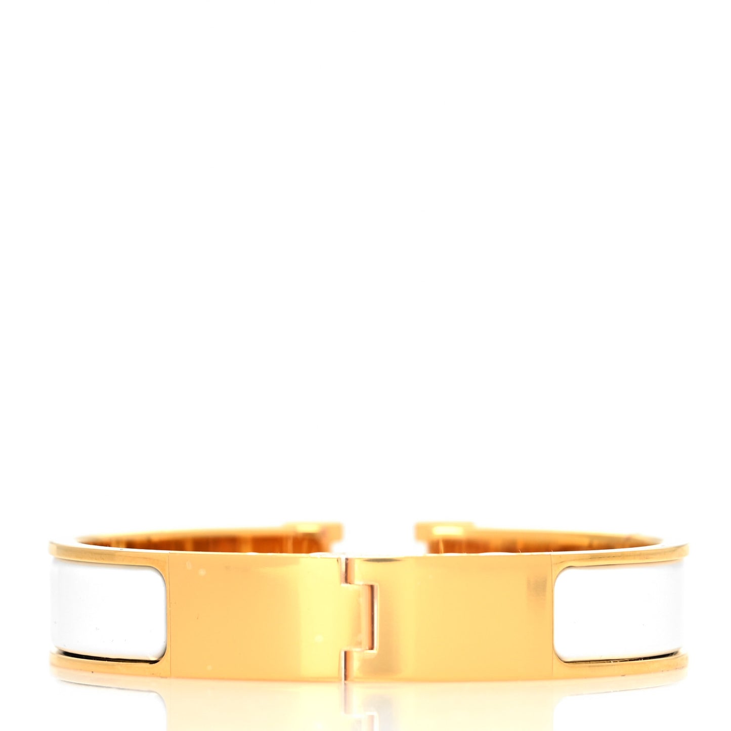 Enamel Narrow Clic Clac H Bracelet PM White