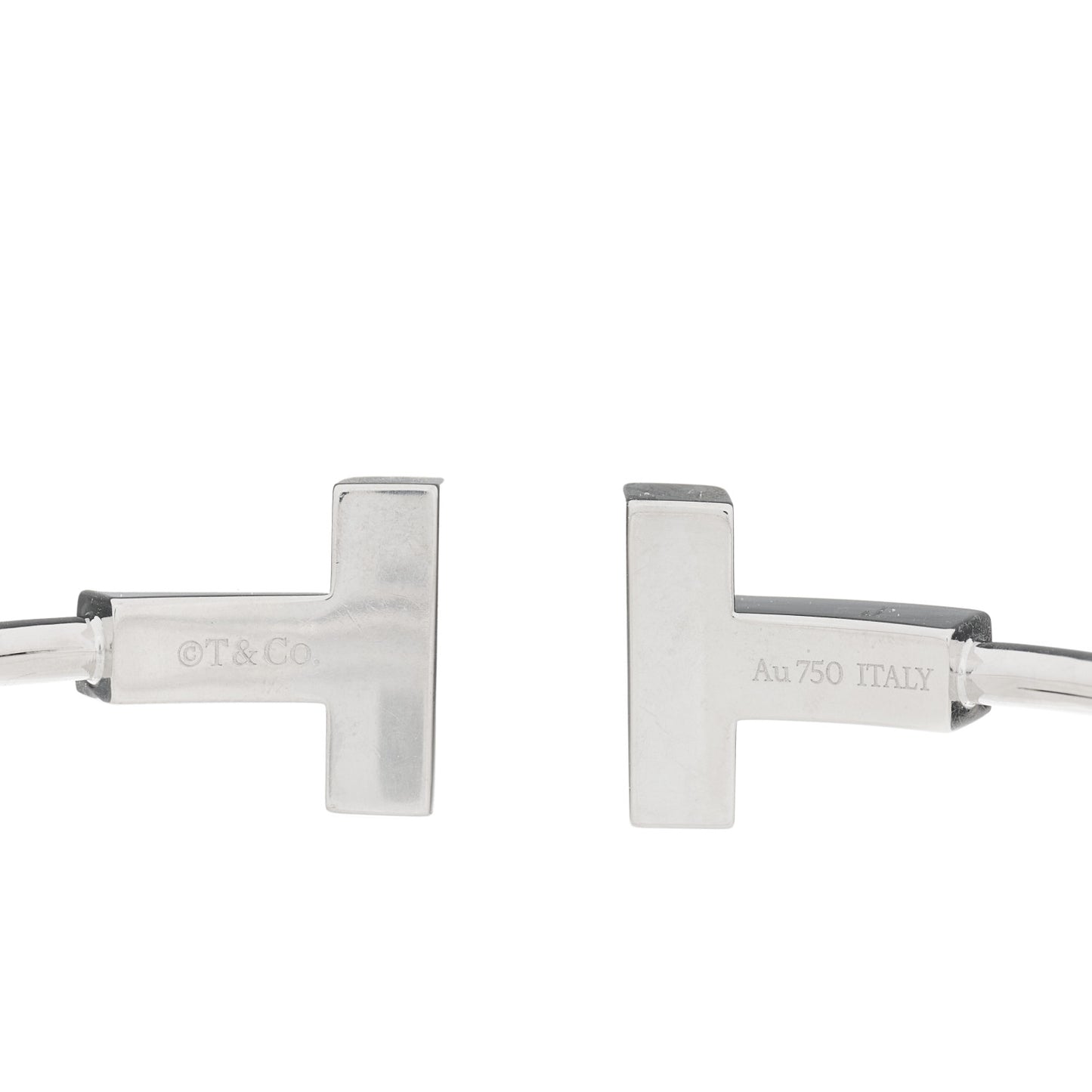 18K White Gold T Wide Wire Bracelet