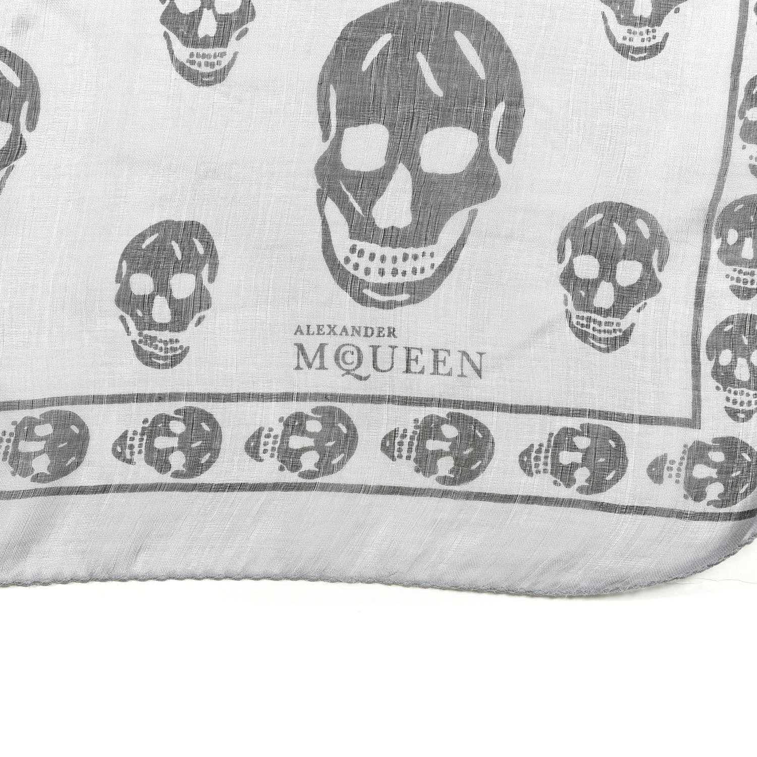 Alexander McQueen Silk Skull Scarf Ivory Black 2 of 6