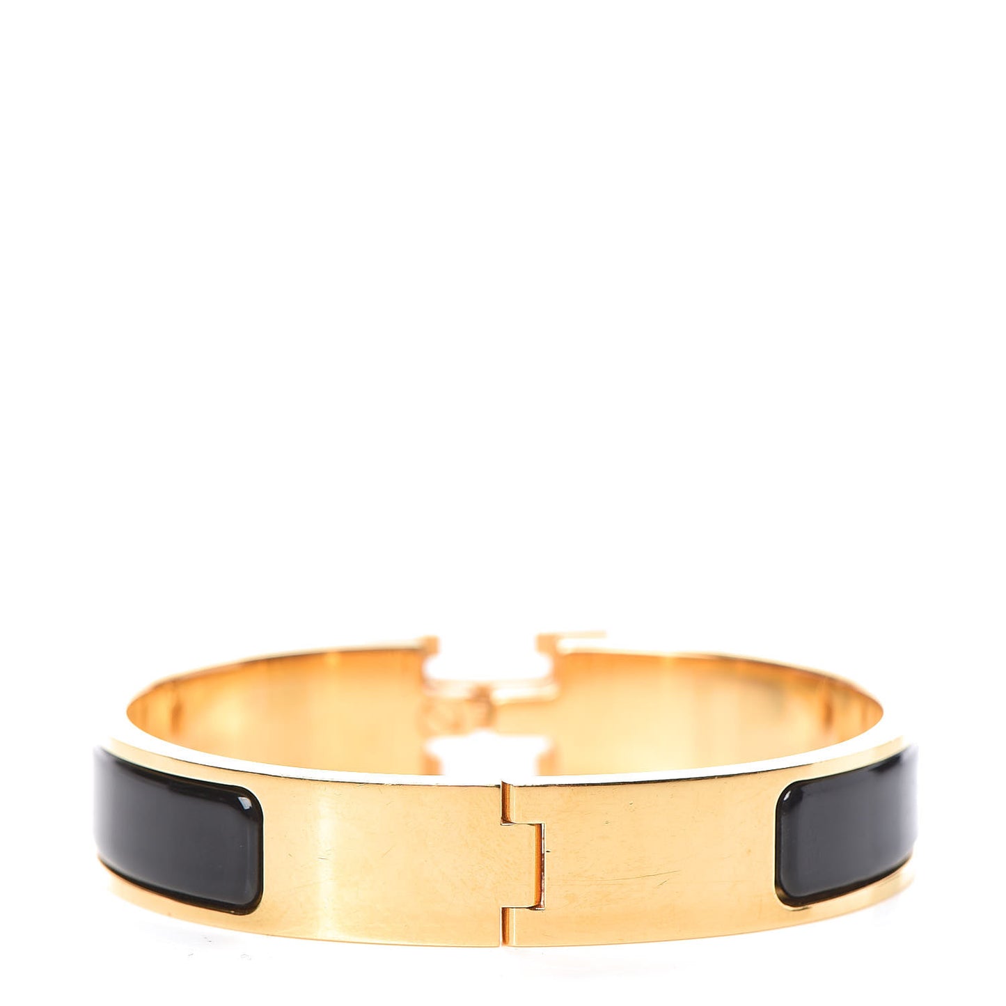 Enamel Narrow Clic Clac H Bracelet PM Black