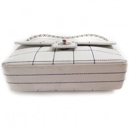 Chanel Lambskin Contrast Stitch Medium Flap White 4 of 12