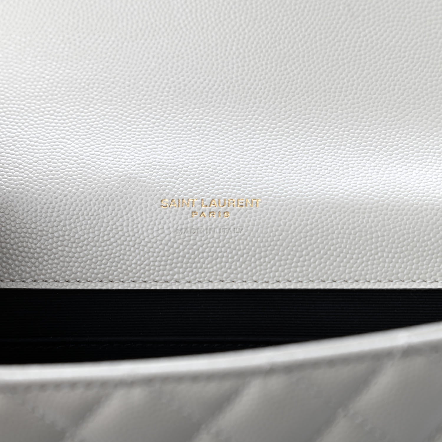 Saint Laurent Grain De Poudre Textured Mixed Matelasse Triquilt Monogram Clutch Blanc Vintage 6 of 6