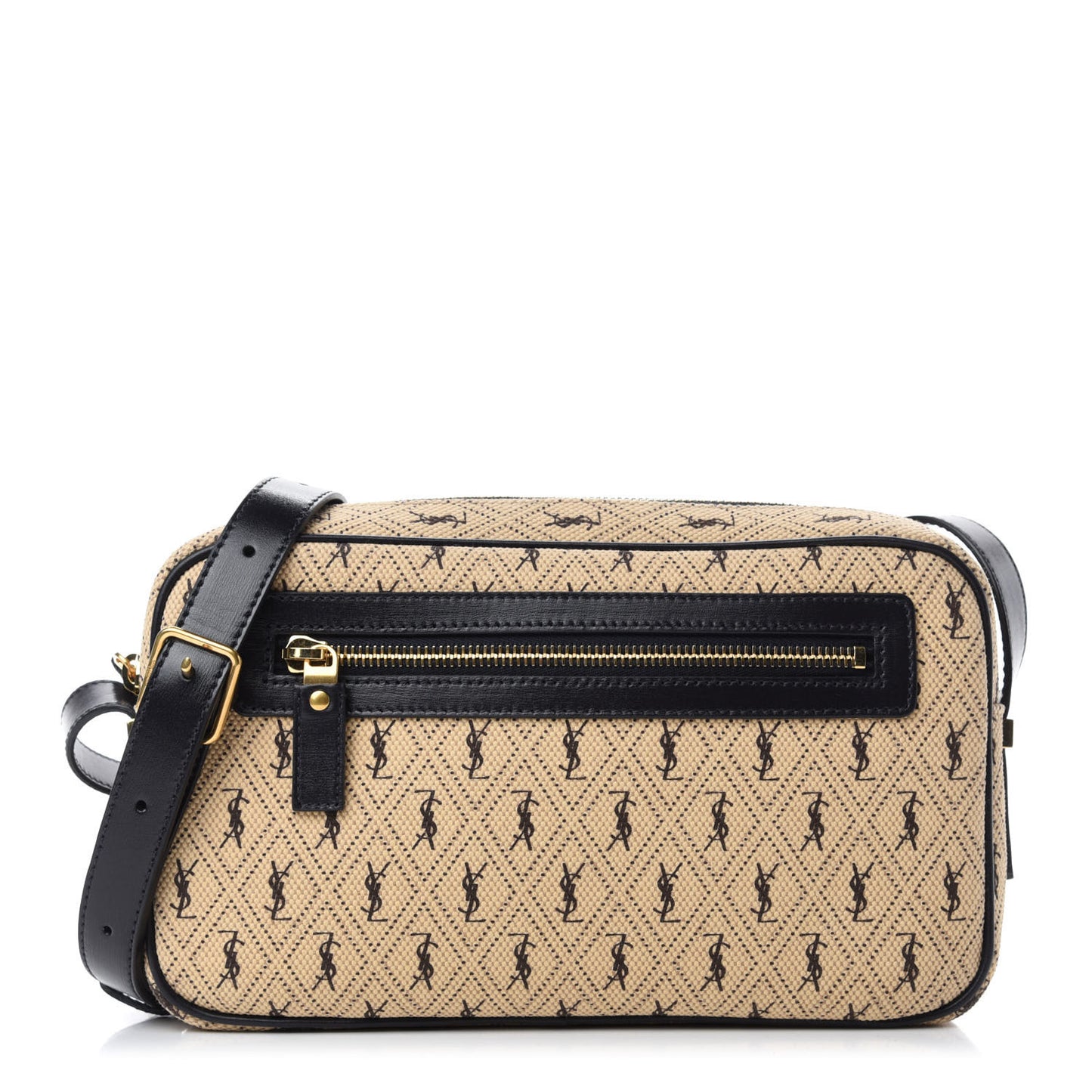 Canvas Monogram All Over Camera Bag Beige