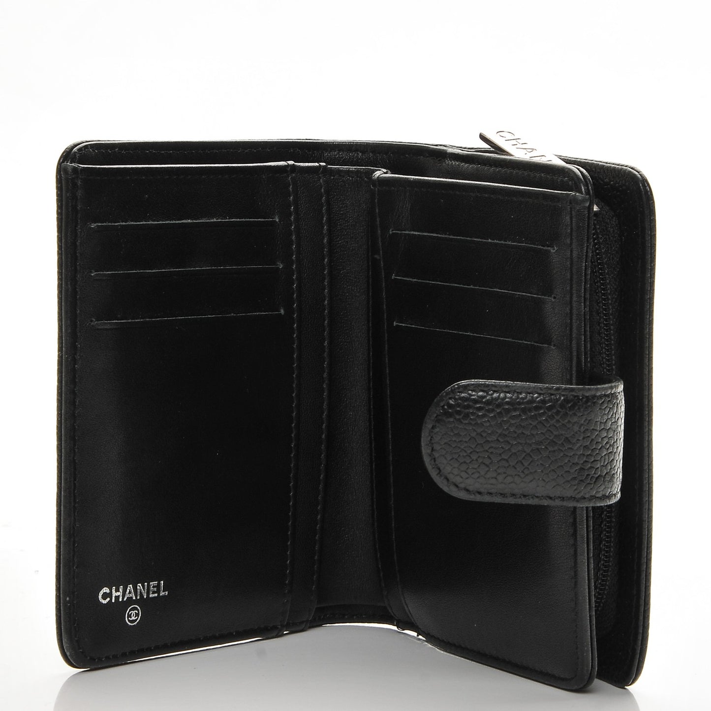 Caviar Timeless CC Zipped Pocket Wallet Black