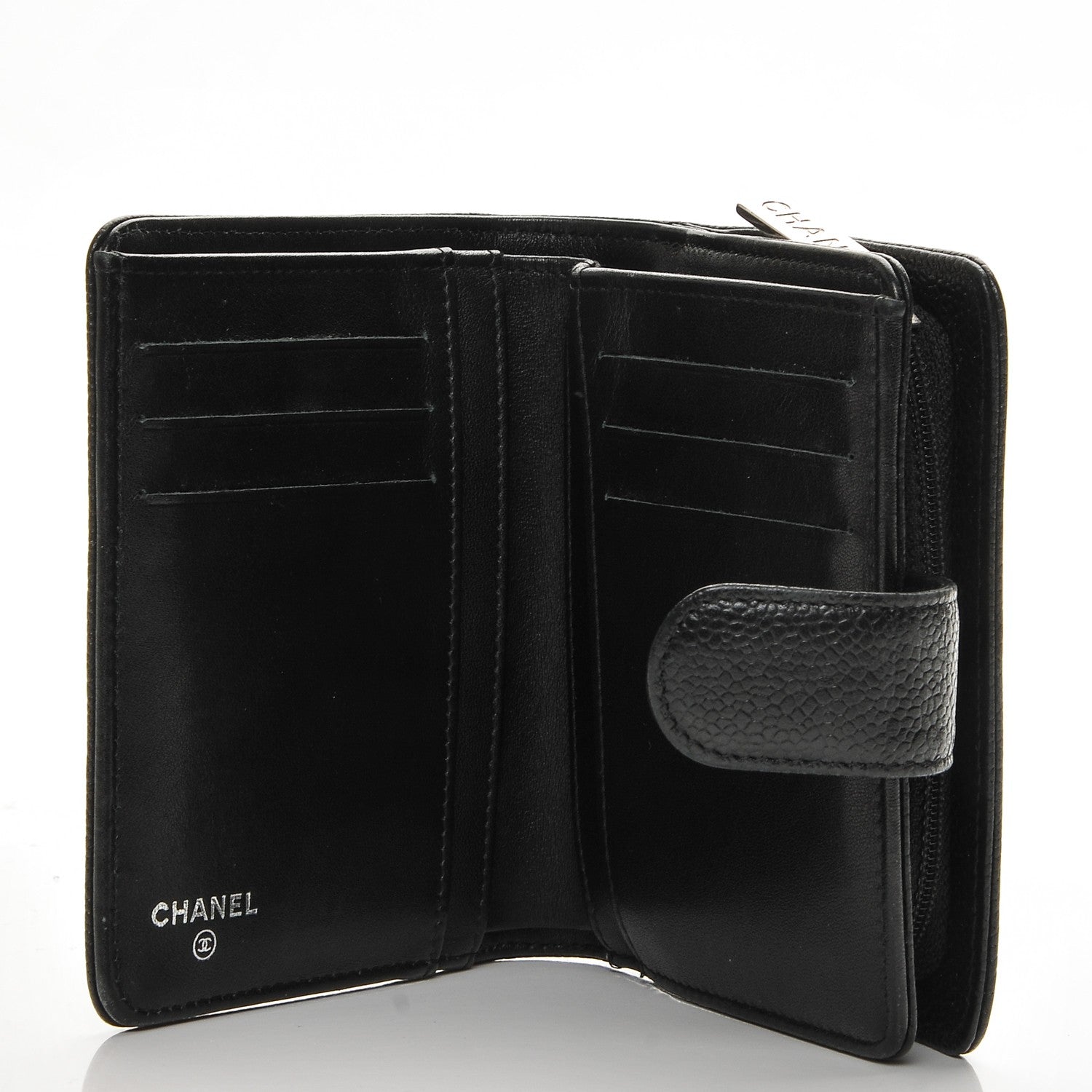 Chanel Caviar Timeless CC Zipped Pocket Wallet Black 5 of 8