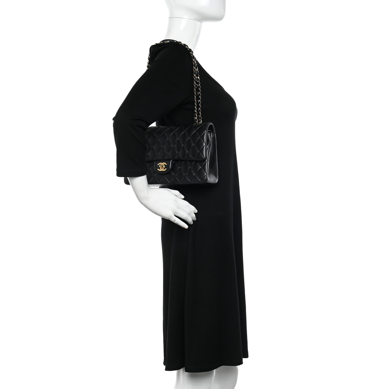 Chanel Lambskin Quilted Medium Double Flap Black 2 of 12