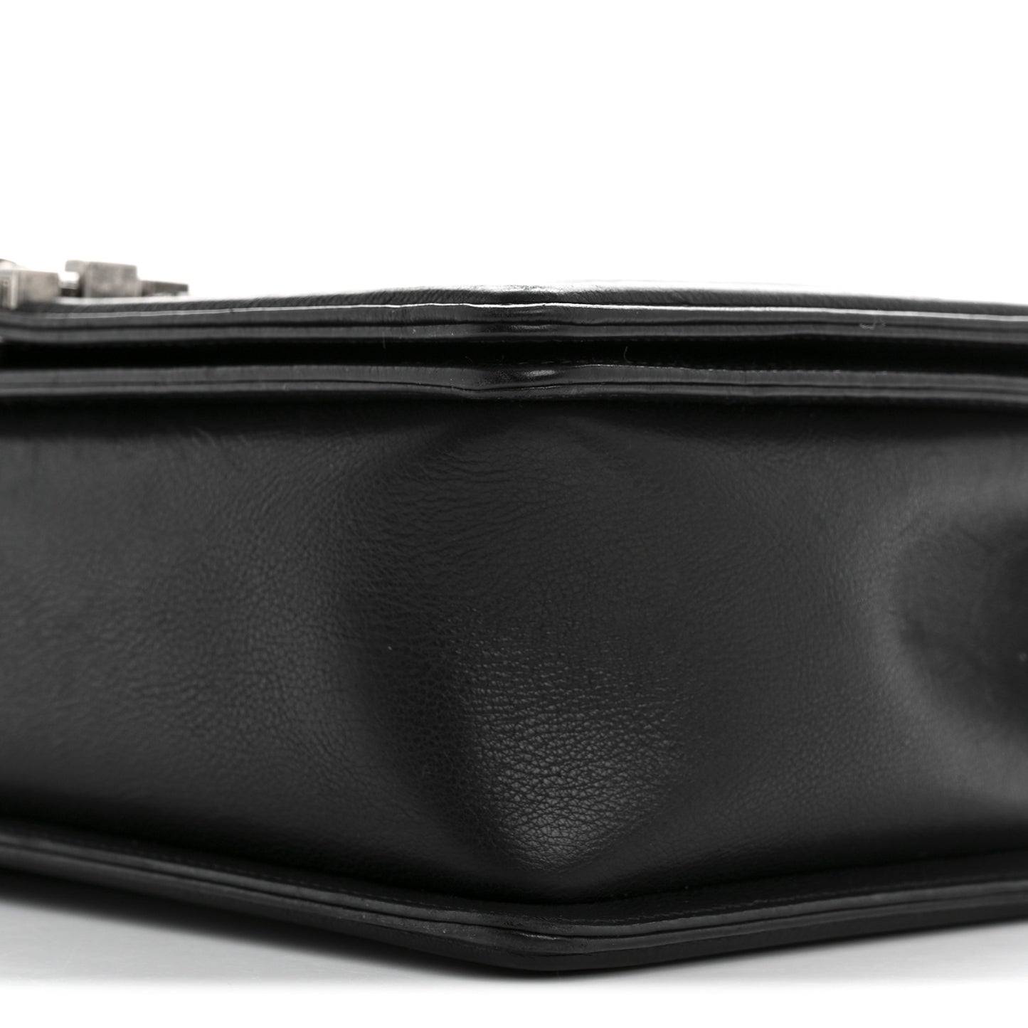 Calfskin Quilted Double Stitch New Medium Boy Flap Black