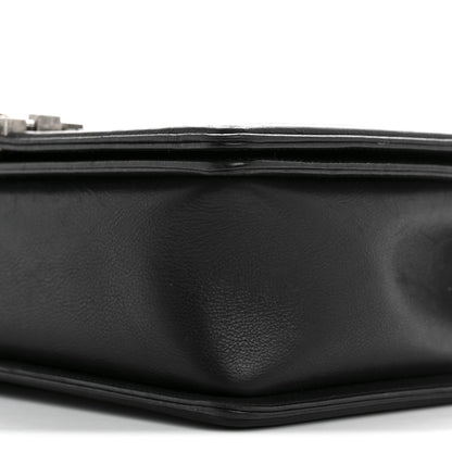 Chanel Calfskin Quilted Double Stitch New Medium Boy Flap Black 10 of 15