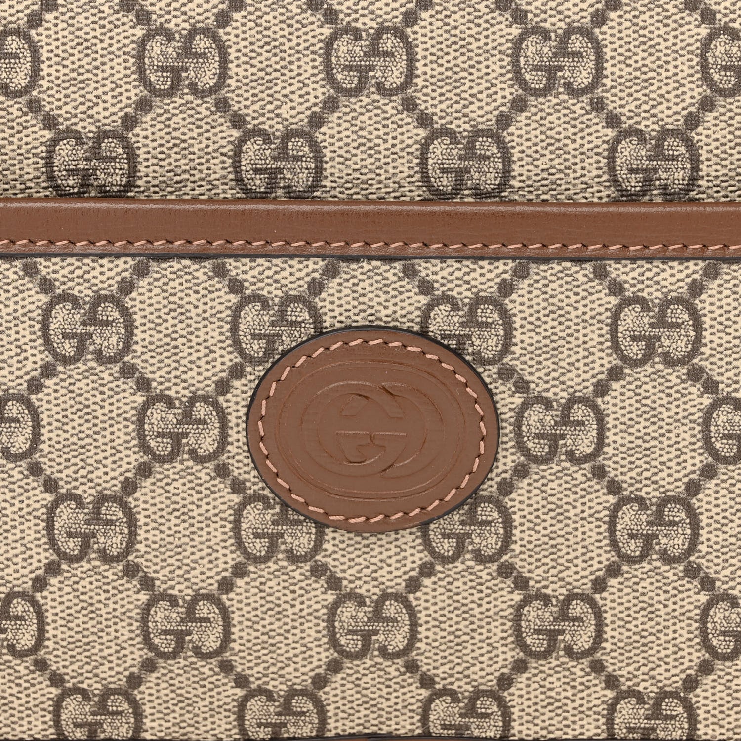 Gucci GG Supreme Monogram Azalea Calfskin Mini Retro Interlocking G Shoulder Bag Beige Ebony Brown Sugar 8 of 11