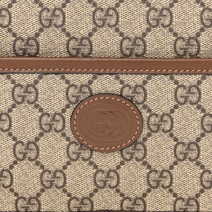 Gucci GG Supreme Monogram Azalea Calfskin Mini Retro Interlocking G Shoulder Bag Beige Ebony Brown Sugar 8 of 11