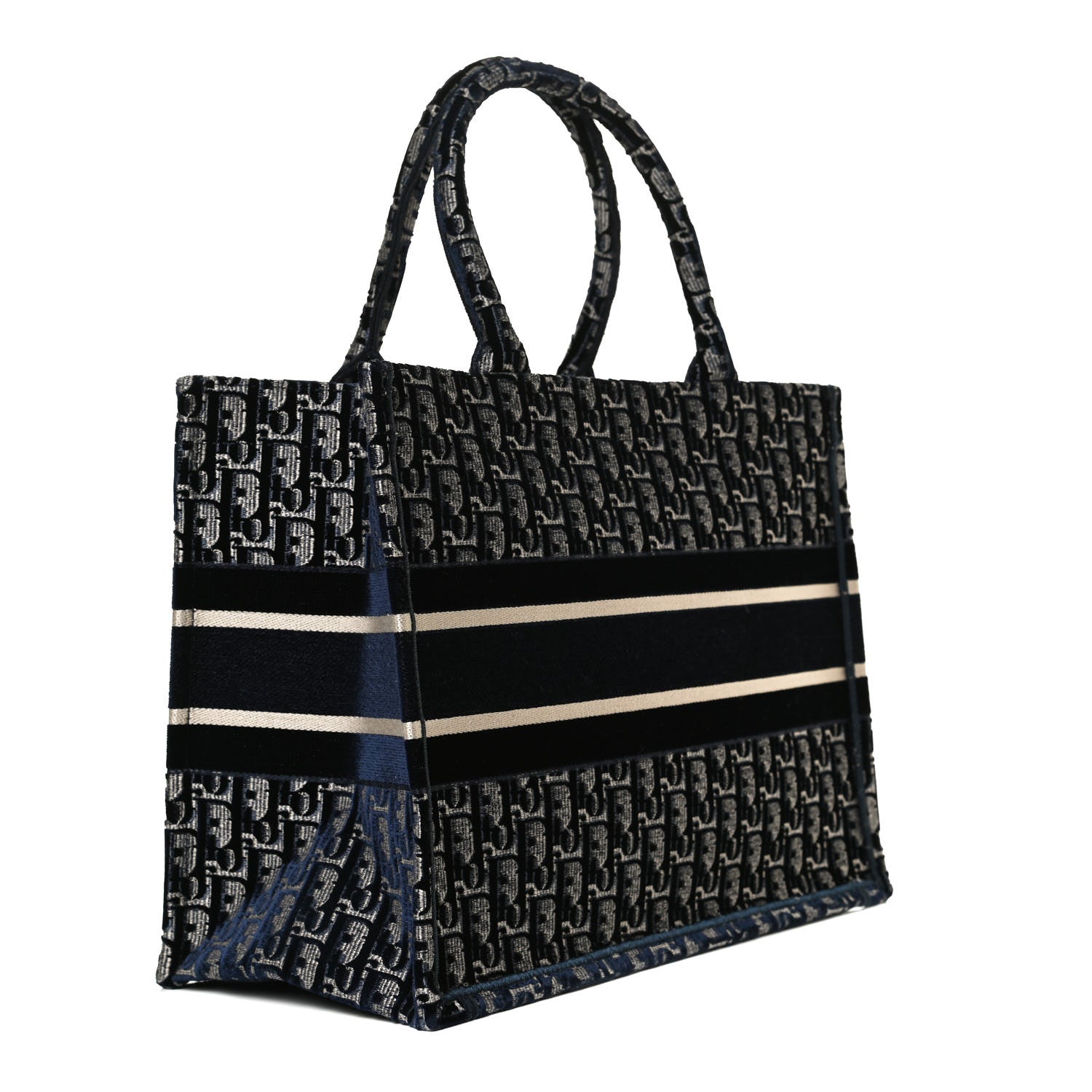 Christian Dior Oblique Velvet Medium Book Tote Blue Multicolor 3 of 11