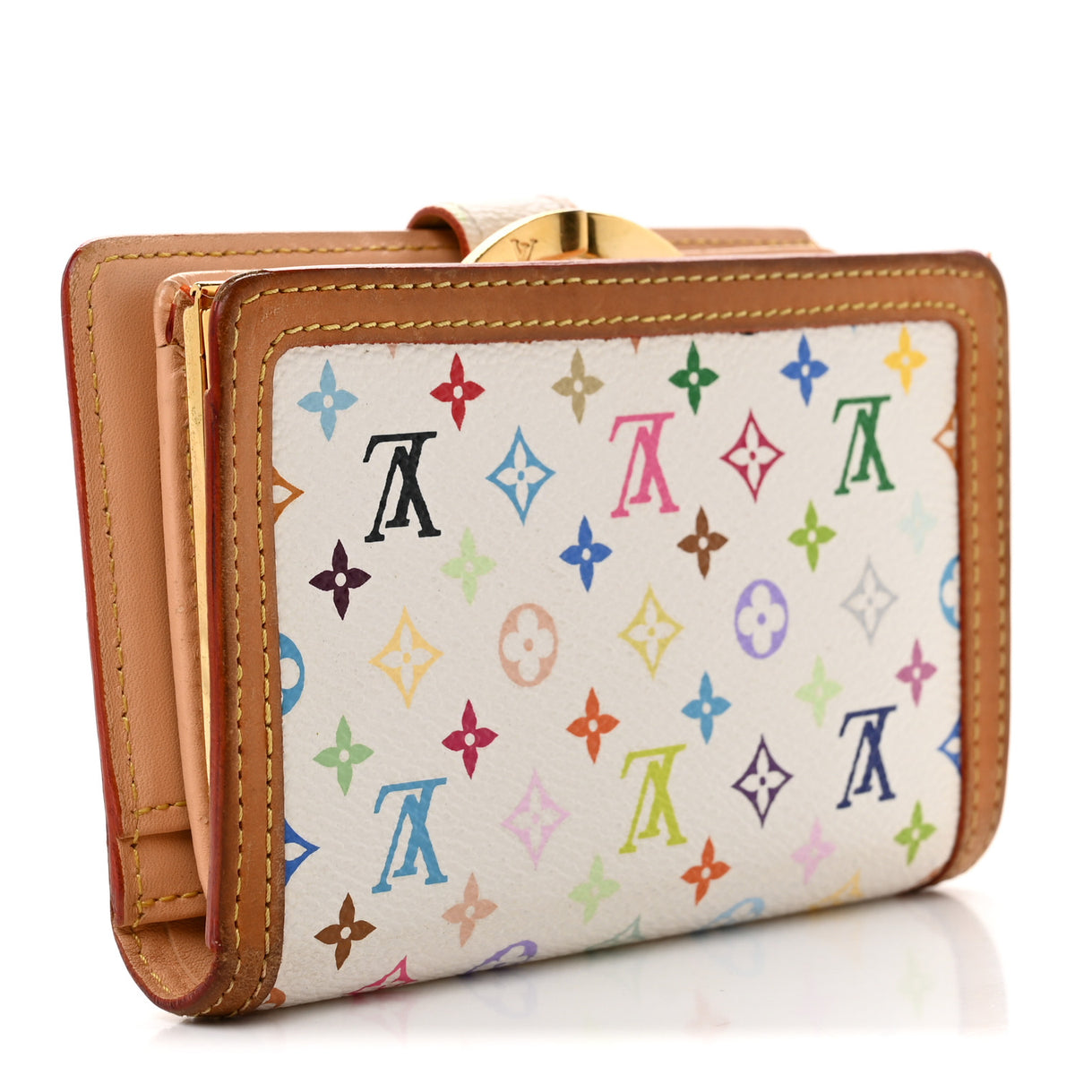 Monogram Multicolor French Purse Wallet White