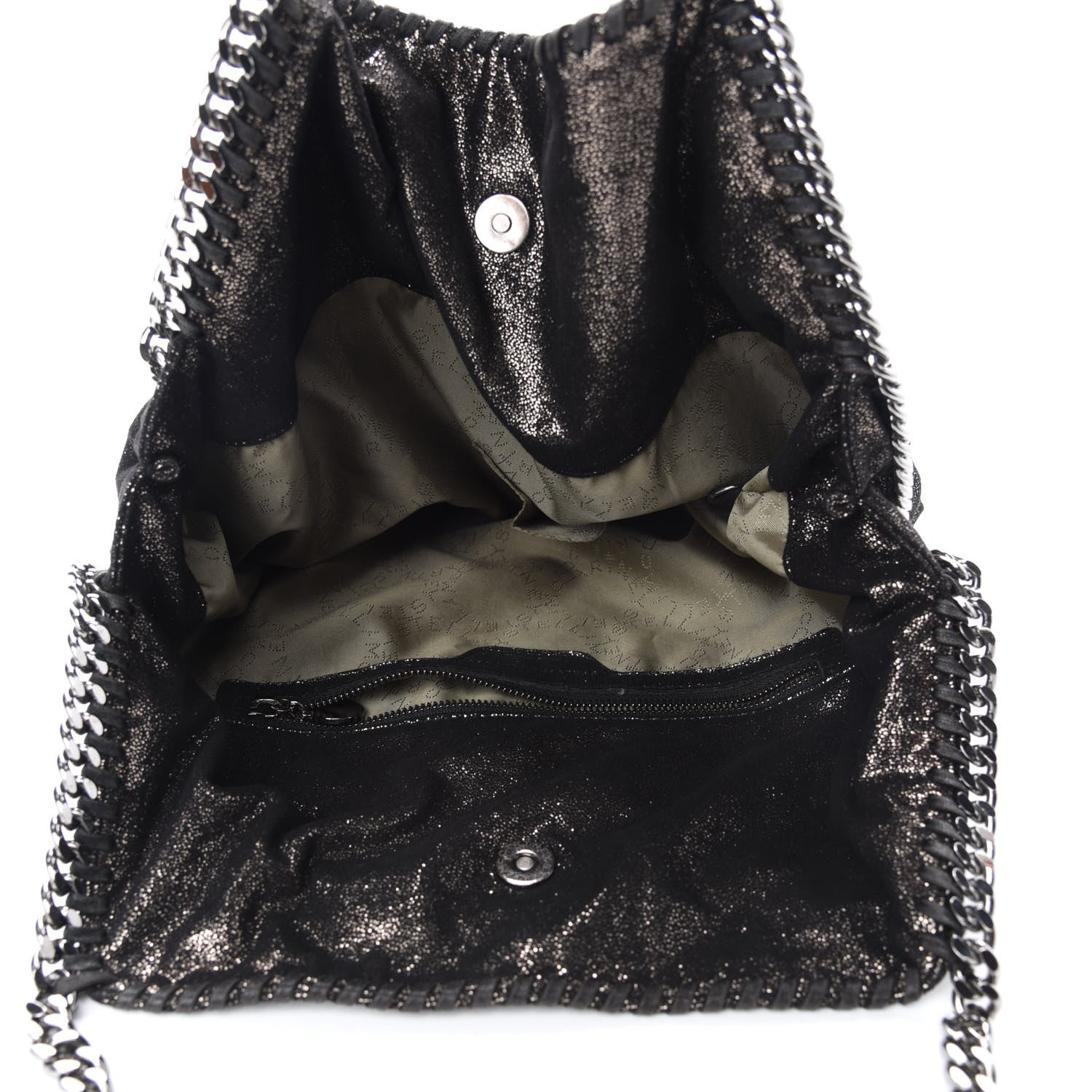 Stella McCartney Metallic Shaggy Deer Big Falabella Tote Black 5 of 9