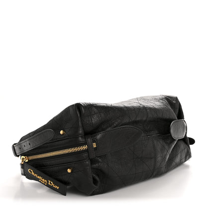 Christian Dior Crinkled Calfskin Macrocannage Medium D-Journey Bag Black 4 of 11